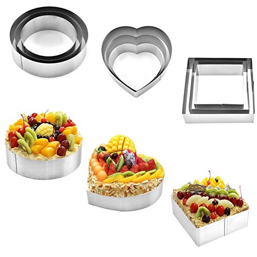 Moonlight Star 3 PC/Molde Anillo de Mousse de Acero Inoxidable Cortador de Galletas for Hornear Galletas Herramientas de Molde de pastelería Accesorios Ensalada Formulario Sugerencias for Hornear