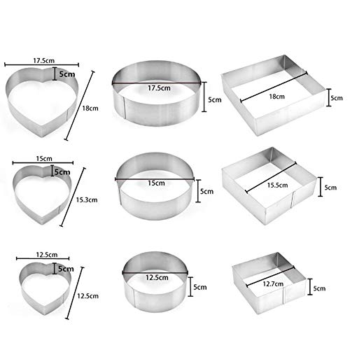 Moonlight Star 3 PC/Molde Anillo de Mousse de Acero Inoxidable Cortador de Galletas for Hornear Galletas Herramientas de Molde de pastelería Accesorios Ensalada Formulario Sugerencias for Hornear