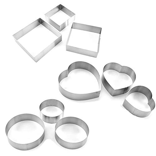 Moonlight Star 3 PC/Molde Anillo de Mousse de Acero Inoxidable Cortador de Galletas for Hornear Galletas Herramientas de Molde de pastelería Accesorios Ensalada Formulario Sugerencias for Hornear