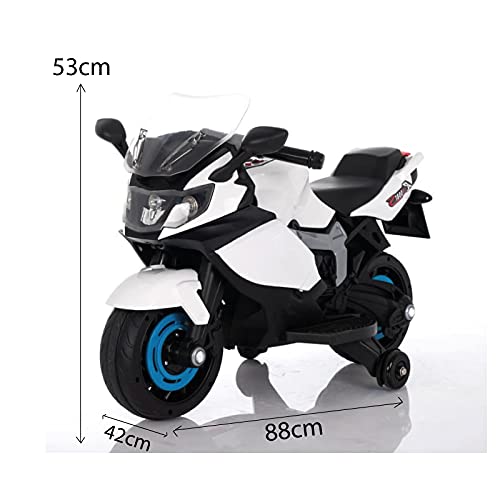 Moto Racer ATAA eléctrica batería 6v - Blanco - Moto eléctrica para niños de hasta 5 años. Batería 6v Coche electrico niños