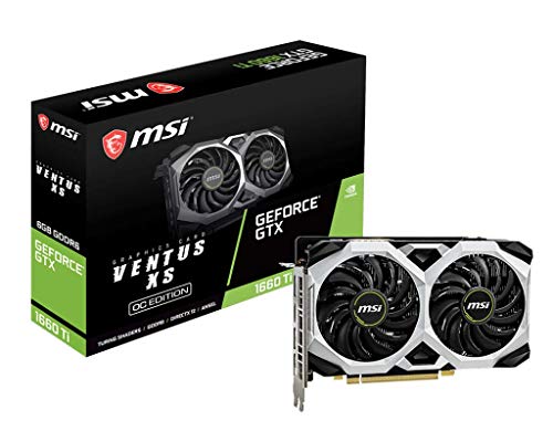 MSI GeForce GTX 1660 Ti Ventus XS 6G OC - Tarjeta gráfica (6 GB, GDDR6, 192 bit, 7680 x 4320 Pixeles, PCI Express x 16 3.0), Negro/ Plata