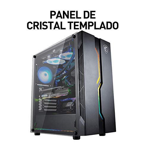 MSI MAG VAMPIRIC 010 Mid-Tower Caja de PC Gaming, Negro, 1 x 120 mm ARGB Ventilador Incluido, Panel Cristal Templado, ATX, mATX, Mini-ITX