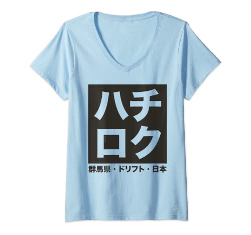 Mujer Hachi Roku Japan Drift Black Edition Camiseta Cuello V