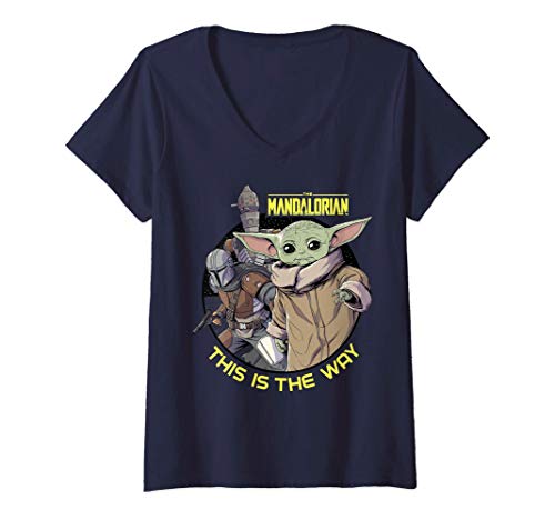 Mujer Star Wars: The Mandalorian Child Group Shot This Is The Way Camiseta Cuello V