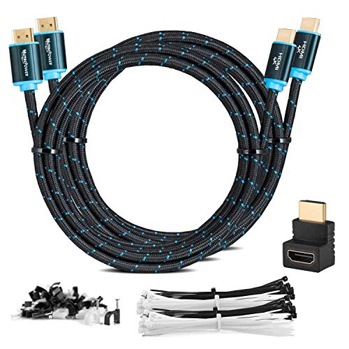 MutecPower 2 Piezas 3m Cable HDMI 2.0 - Cable de Alta Velocidad con Ethernet Soportes Ultra HD 3D 4Kx2K/60HZ y 2160p/Full HD 1080p - 30 AWG - ARC/CEC - Cable Triple blindado - 3 Metros Negro
