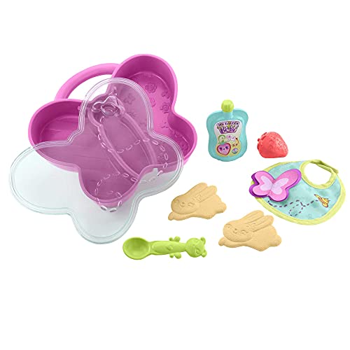 My Garden Baby Hora del baño, muñeco de juguete con toalla mariposa y accesorios, regalo para niñas y niños mayores de 18 meses (Mattel HBJ68)