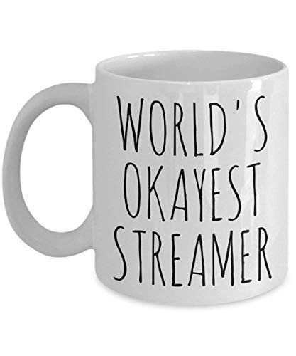 N\A Taza Worlds Okayest Streamer Twitch Streaming World 's Okayest Gifts, School Graduation Gift, Back to School Taza