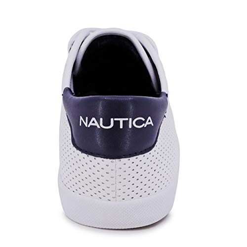 Nautica Tenis Steam para mujer, Cordón blanco y azul marino., 42 EU