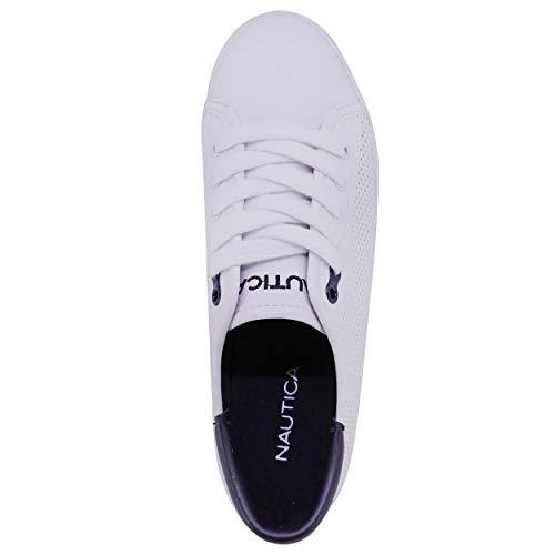 Nautica Tenis Steam para mujer, Cordón blanco y azul marino., 42 EU