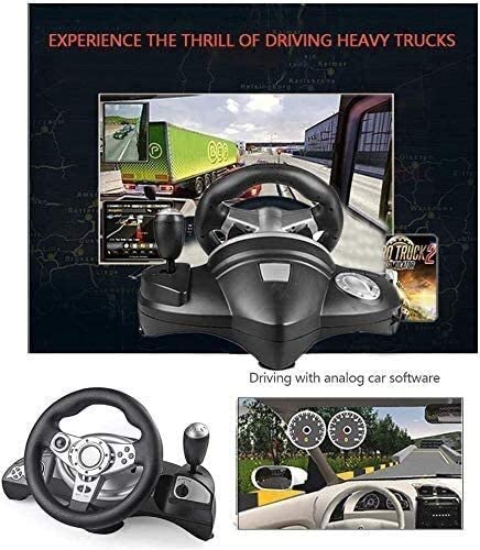 NBLD Pc Steering Wheel Game Juego Volante con Responsive P Simulation Racing Wheel Retroalimentación de Motor Dual Driving Force Racing Wheel Aprende a Conducir un Coche