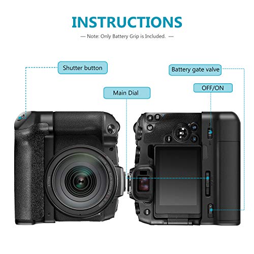 Neewer Empuñadura de Batería Vertical Compatible con Cámara Canon EOS RP DSLR con 2 Paquetes de Batería de Iones de Litio Recargable de Repuesto de 7,4V 1250mAh Canon LP-E17