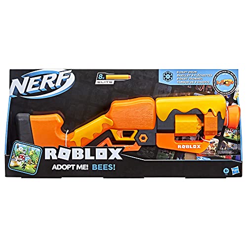 Nerf Roblox Adopt Me : Abejas. Blaster de acción de Palanca, 8 Dardos Elite, código para desbloquear el artículo Virtual del Juego, Individual (Hasbro F2486EU5)