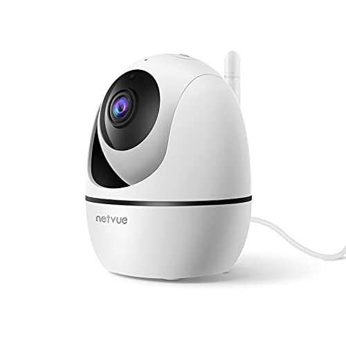 Netvue Camara Vigilancia WiFi Interior, Camaras Vigilancia Domicilio WiFi 1080P, Camara IP Audio Bidireccional Compatible con Alexa, Camara Bebe Vista 360° Visión Nocturna & Detección de Movimiento