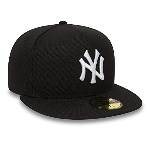 New Era Mlb Basic Ny Yankees 59 Fifty Fitted Black - Gorra de béisbol - Hombre - Negro (Negro / Blanco) - Tamaño: 6 3/4