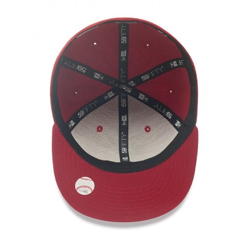 New Era MLB Basic NY Yankees 59 Fifty Fitted Gorra, Hombre, Multicolor (Scarlet/White), 6 7/8 Inch