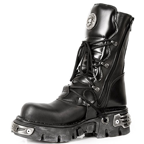 New Rock Shoes Classic Reactor Boots with Skull Buckles UK 6