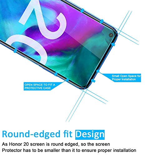 NEW'C 2 Unidades, Protector de Pantalla para Honor 20, Honor 20 Pro, Antiarañazos, Antihuellas, Sin Burbujas, Dureza 9H, 0.33 mm Ultra Transparente, Vidrio Templado Ultra Resistente