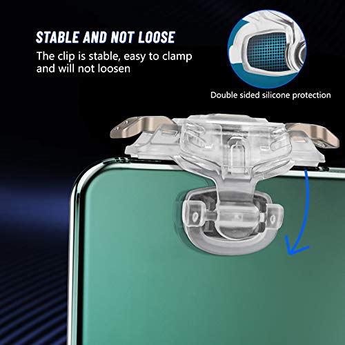 Newseego PUBG Mobile Phone Game Triggers,Trigger del Controller del Gamepad Regolabile Estensibile per Tutto il Telefono Sensibile Rapid-Fire Pulsante Trigger per PUBG-Transparente