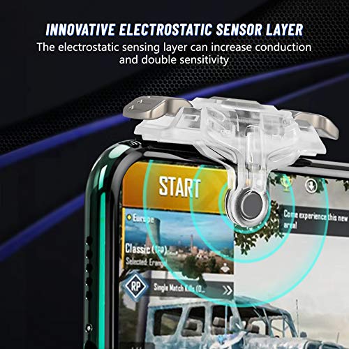 Newseego PUBG Mobile Phone Game Triggers,Trigger del Controller del Gamepad Regolabile Estensibile per Tutto il Telefono Sensibile Rapid-Fire Pulsante Trigger per PUBG-Transparente