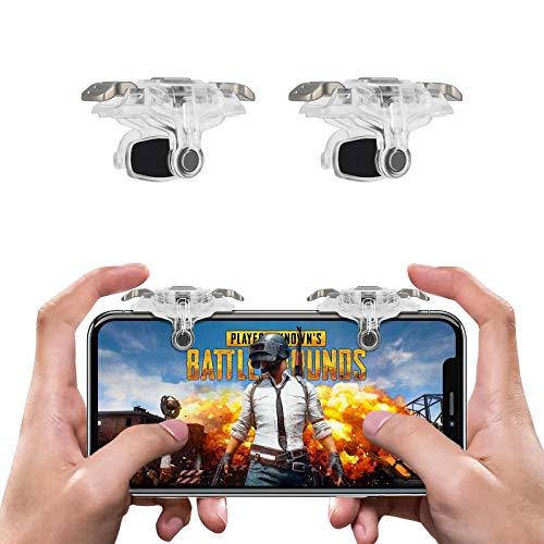 Newseego PUBG Mobile Phone Game Triggers,Trigger del Controller del Gamepad Regolabile Estensibile per Tutto il Telefono Sensibile Rapid-Fire Pulsante Trigger per PUBG-Transparente