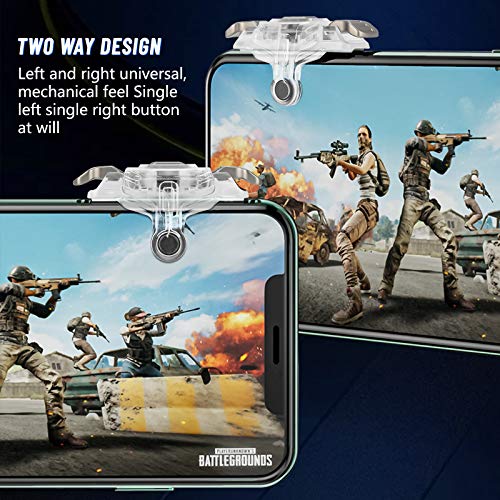 Newseego PUBG Mobile Phone Game Triggers,Trigger del Controller del Gamepad Regolabile Estensibile per Tutto il Telefono Sensibile Rapid-Fire Pulsante Trigger per PUBG-Transparente