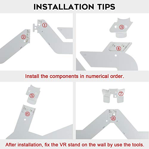 NEWZEROL Soporte para Auriculares de Montaje en Pared y estación de Montaje de Controlador Compatible con Oculus Quest 2 /Quest/Rift S/Go Soporte para Auriculares y Controladores Accesorios-Blanco