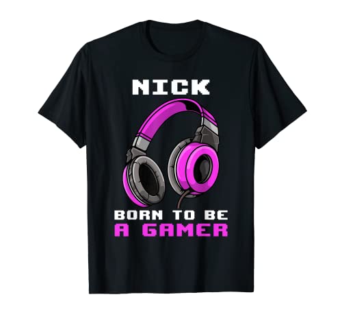 Nick - Born To Be A Gamer - Personalizado Camiseta
