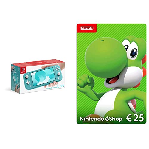 Nintendo Switch Lite - Consola Azul Turquesa + Nintendo eShop Tarjeta de Regalo 25€ (Código de Descarga)