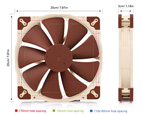 Noctua NF-A20 5V, Ventilador Silencioso de Gran Calidad, 3 Pines, Versión de 5V (200x30 mm, Marrón)
