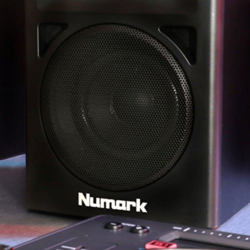 Numark N-Wave 360 - Monitores de DJ de Sobremesa Compactos de Rango Completo y 60 W con Iluminación LED en el Tweeter, Control de Volumen Dedicado y Entradas RCA para una Fácil Conectividad