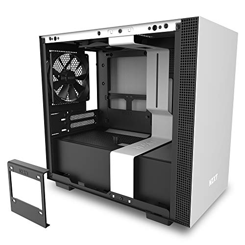 NZXT H210i - Caja PC Gaming Mini-ITX - Panel frontal E/S Puerto USB de Tipo C - Panel Lateral de Cristal Templado - Preparado para Refrigeración Líquida - Soporte para radiador - Blanco y Negro
