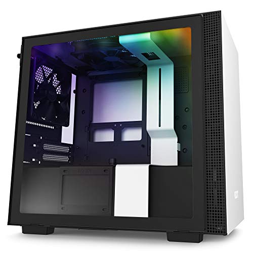NZXT H210i - Caja PC Gaming Mini-ITX - Panel frontal E/S Puerto USB de Tipo C - Panel Lateral de Cristal Templado - Preparado para Refrigeración Líquida - Soporte para radiador - Blanco y Negro