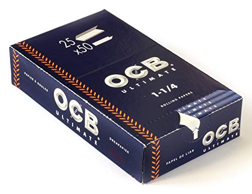 OCB Ultimate - Papel de liar ultrafino (formato 1/4, tamaño mediano, 5 cajas, 125 unidades)