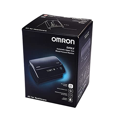 Omron Tensiómetro Evolv Smart inalámbrico todo en uno con Bluetooth, monitor para la presión arterial, compatible con dispositivos smartphone, para tu hogar