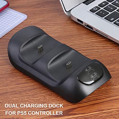 One plus one Base de Carga PS5 Dual USB Gamepad Joystick Base de Carga para Sony Playstation 5 PS5 Controlador de Juegos portátil Mango Estación de Carga de energía