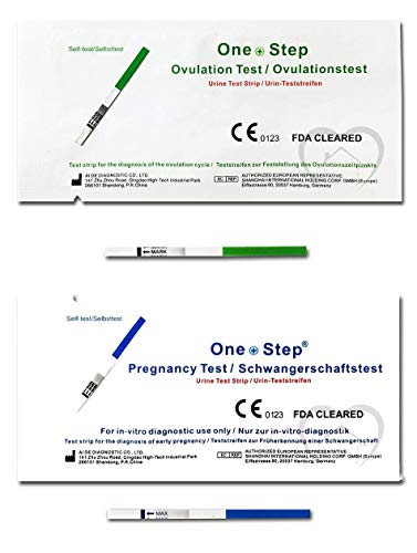 One Step - 25 Tests de Ovulación 20 mIU/ml y 5 Pruebas de Embarazo 10mIU/ml - Formato Económico de 2,5 mm