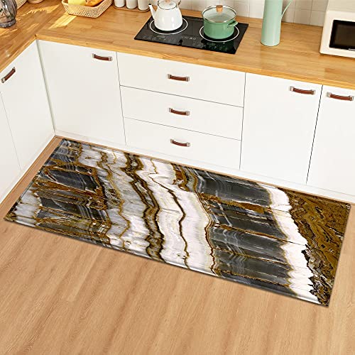 OPLJ Alfombra de baño, cocina, sala de estar, hogar, entrada, dormitorio, pasillo, balcón, mármol, A12, 50 x 160 cm