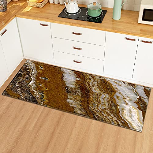 OPLJ Alfombra de baño, cocina, sala de estar, hogar, entrada, dormitorio, pasillo, balcón, mármol, A12, 50 x 160 cm