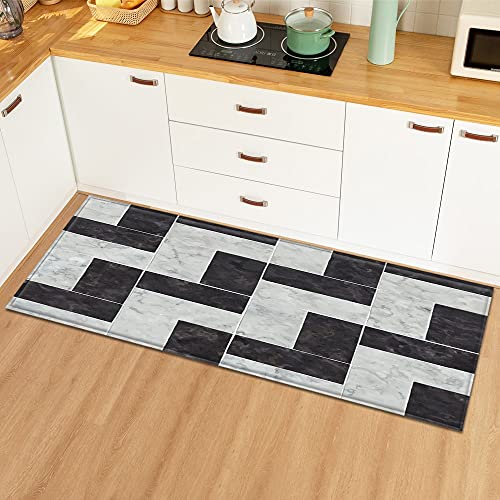 OPLJ Alfombra de baño, cocina, sala de estar, hogar, entrada, dormitorio, pasillo, balcón, mármol, A12, 50 x 160 cm