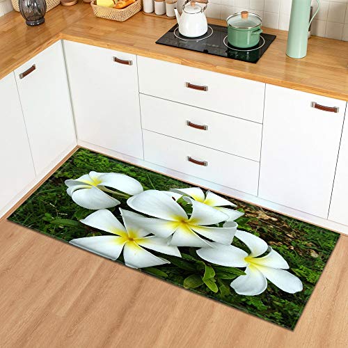 OPLJ Alfombra en el cuarto de baño para el hogar, sala de estar, cocina, plantas, flores, entrada, dormitorio, decoración de piso, alfombra A16, 60 x 180 cm