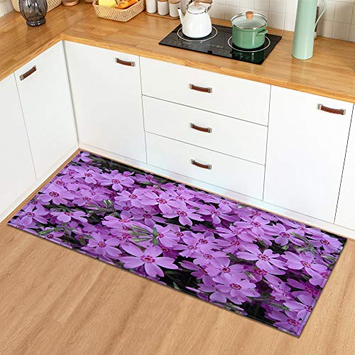 OPLJ Alfombra en el cuarto de baño para el hogar, sala de estar, cocina, plantas, flores, entrada, dormitorio, decoración de piso, alfombra A16, 60 x 180 cm