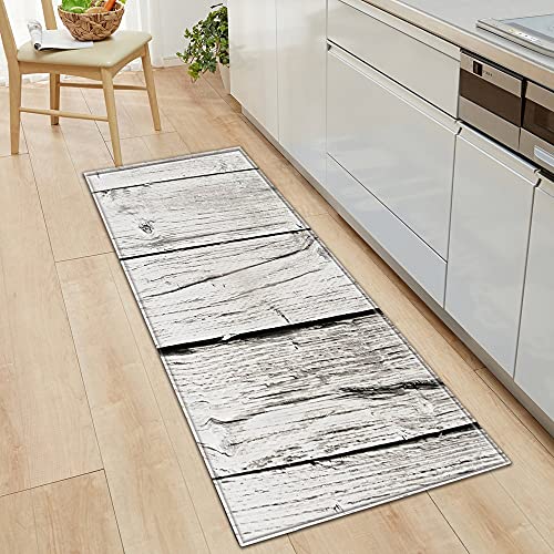 OPLJ Alfombra moderna de madera para puerta de cocina, antideslizante, para cuarto de baño, entrada, pasillo o pasillo, tamaño A17, 40 x 120 cm
