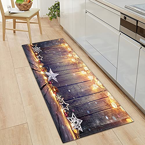 OPLJ Alfombra moderna de madera para puerta de cocina, antideslizante, para cuarto de baño, entrada, pasillo o pasillo, tamaño A17, 40 x 120 cm