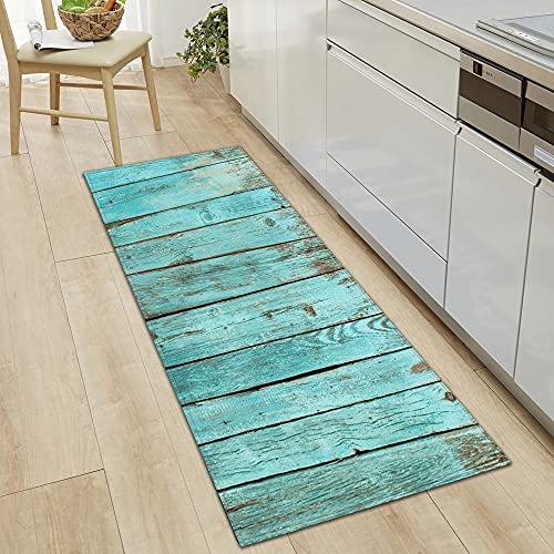 OPLJ Alfombra moderna de madera para puerta de cocina, antideslizante, para cuarto de baño, entrada, pasillo o pasillo, tamaño A17, 40 x 120 cm