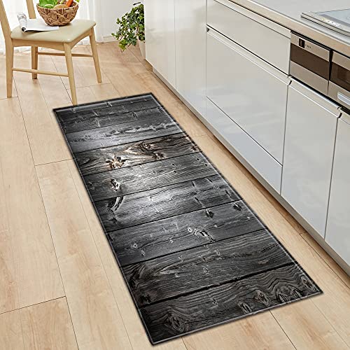 OPLJ Alfombra moderna de madera para puerta de cocina, antideslizante, para cuarto de baño, entrada, pasillo o pasillo, tamaño A17, 40 x 120 cm