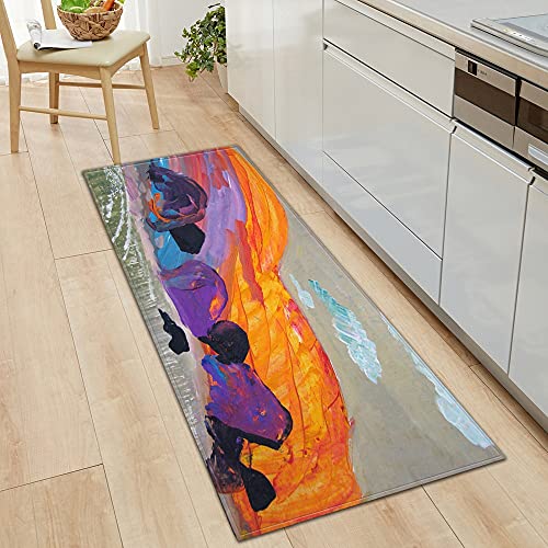 OPLJ Alfombrilla de cocina para entrada, dormitorio, sala de estar, alfombra decorativa para pasillo, baño, antideslizante, tamaño A1, 50 x 160 cm