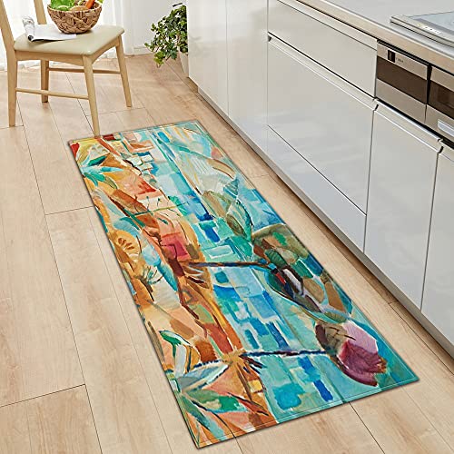 OPLJ Alfombrilla de cocina para entrada, dormitorio, sala de estar, alfombra decorativa para pasillo, baño, antideslizante, tamaño A1, 50 x 160 cm