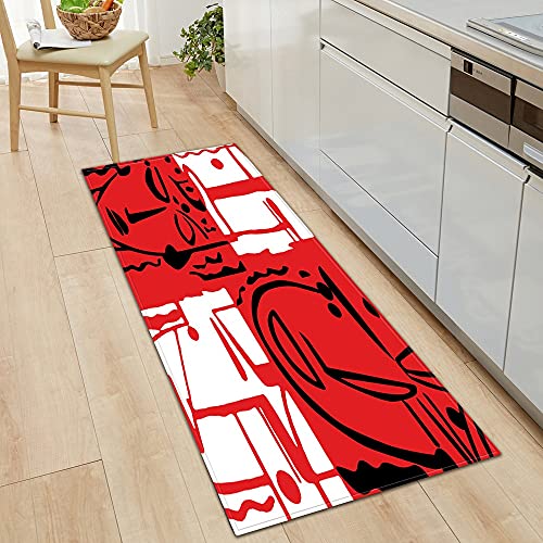 OPLJ Alfombrilla de cocina para entrada, dormitorio, sala de estar, alfombra decorativa para pasillo, baño, antideslizante, tamaño A1, 50 x 160 cm