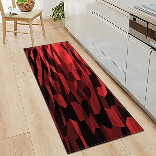 OPLJ Felpudo de cocina con patrón geométrico para dormitorio, mesita de noche, alfombra antideslizante para pasillo, balcón, baño, tamaño A21, 40 x 120 cm