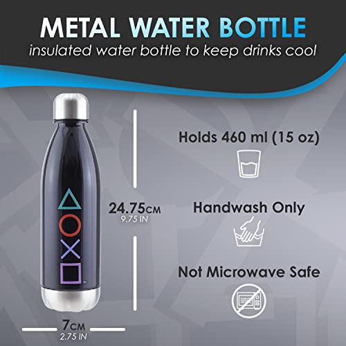 Paladone Set de regalo Playstation con luz de iconos, pegatinas y botella - Mercancía oficial